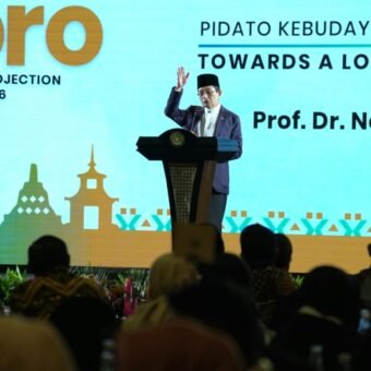 Menteri Agama Nasaruddin Umar saat menyampaikan rilis hasil Survei Evaluasi Kerukunan Umat Beragama 2025 dalam agenda Refleksi 2025 dan Proyeksi 2026 di Jakarta, Selasa (22/12/2025).