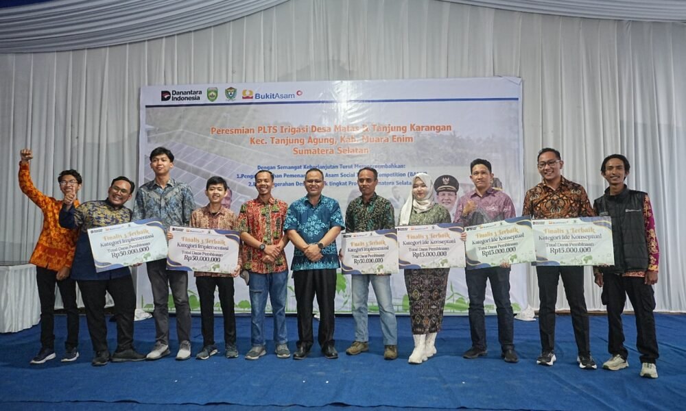 Perkuat Ketahanan Pangan, PTBA Hadirkan Dua PLTS Irigasi untuk Petani Muara Enim.