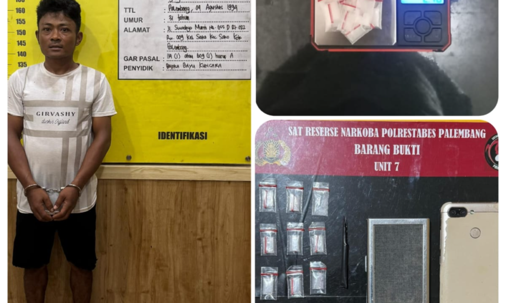 Pengedar Narkoba di Sako Palembang Ditangkap Polisi Saat Menggenggam Sabu Pengedar Sabu di Sako Palembang Ditangkap Polisi Saat Menggenggam Narkoba