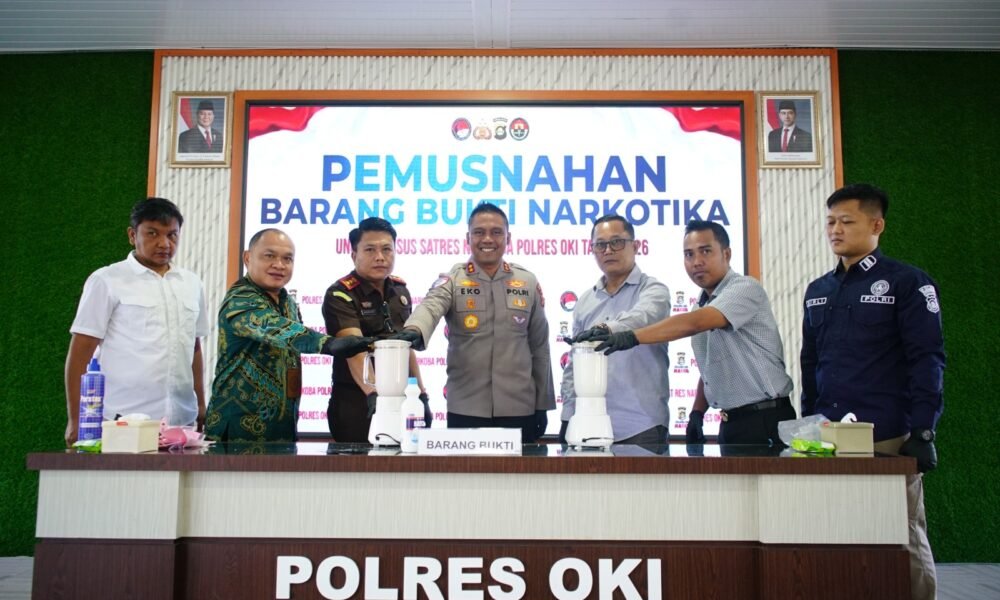 Polres OKI Musnahkan Barang Bukti 927 Gram Sabu Milik Dua Pelaku Polres OKI Musnahkan Barang Bukti 927 Gram Sabu Milik 2 Pelaku