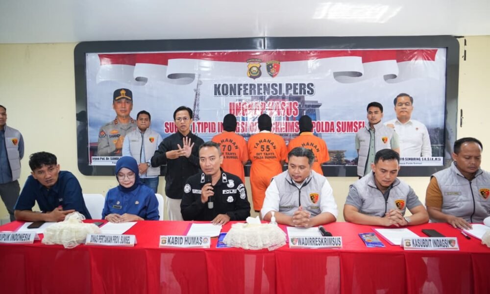 Modus Plat Palsu Terbongkar, Polda Sumsel Sita Ratusan Karung Pupuk Subsidi dari Oknum Kios