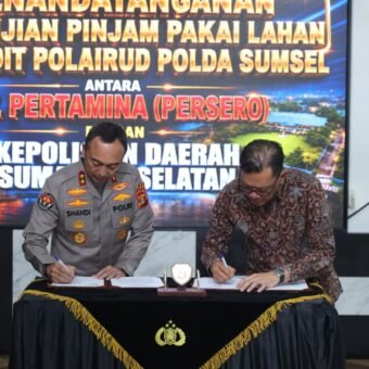 Kapolda Sumsel Teken Perjanjian Pinjam Pakai Lahan PT Pertamina (Persero) untuk Ditpolairud
