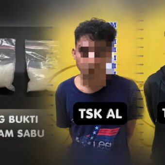 Aksi nekat dua pria berinisial M.P (23) dan AL (33) berakhir di tangan aparat kepolisian. (Foto: istimewa)