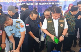 BNNP Sumsel Musnahkan 45,5 Kg Sabu dan 9.439 Ekstasi dari Jaringan Internasional Malaysia-Palembang-PALI