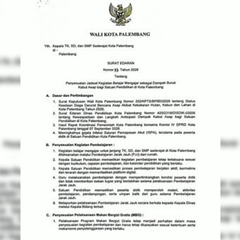 Bukan Libur! Siswa TK hingga SMP di Palembang Mulai Besok Dialihkan ke PJJ
